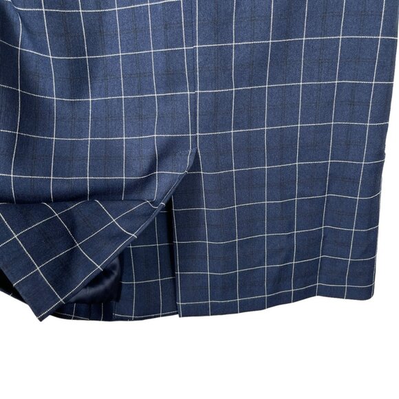 Anthropologie Hutch Longline Vest XXS Blueberry Windowpane Sleeveless Double - Picture 9 of 14